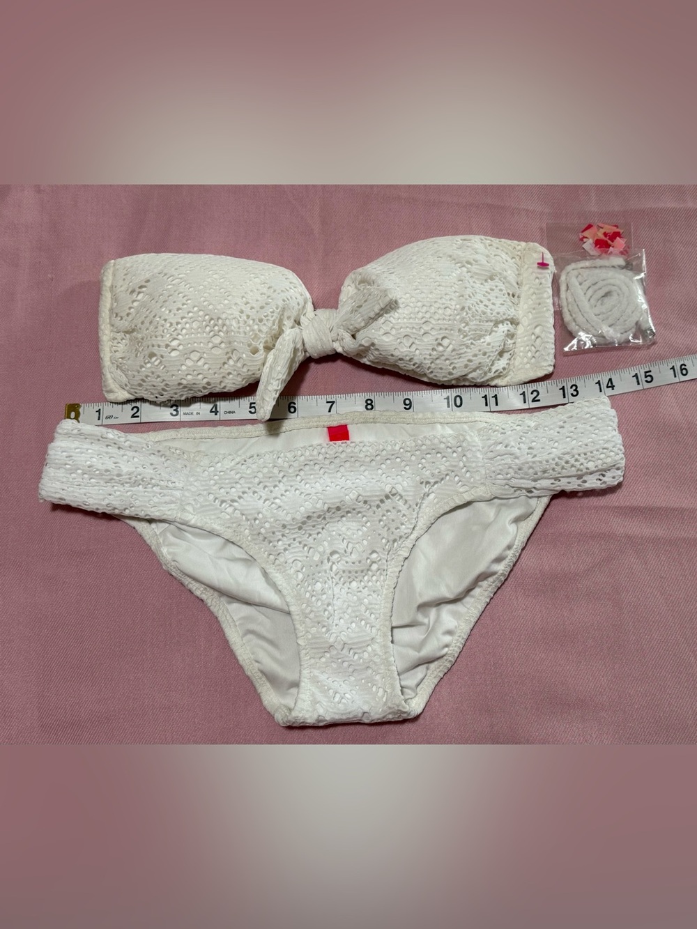 Victoria's Secret White Crochet Bandeau Bikini Set - Picture 6 of 6